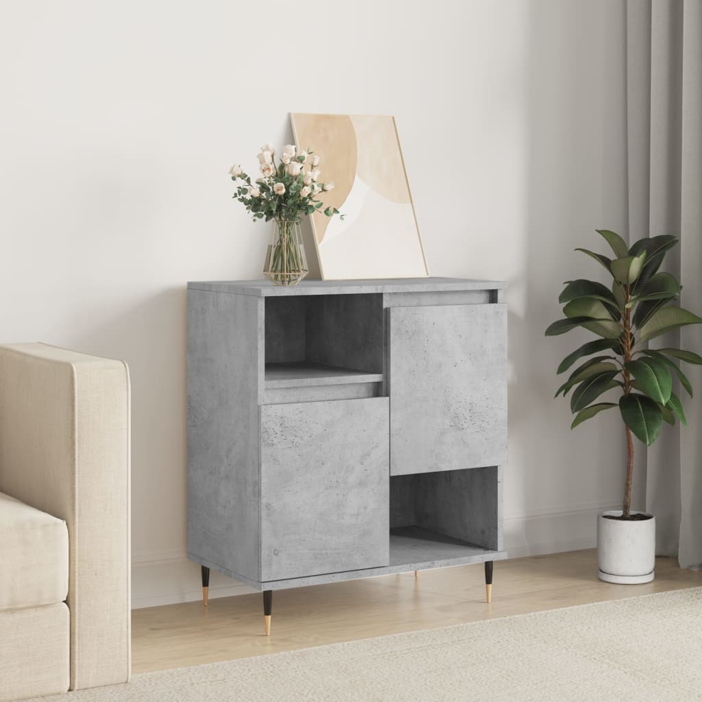 Příborník Betonově Šedý 60 X 35 X 70 Cm Kompozitní Dřevo