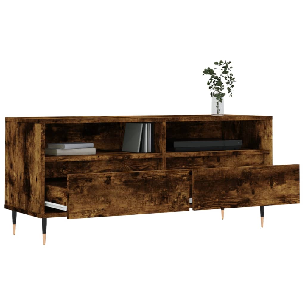 Tv Skříňka Kouřový Dub 100 X 34,5 X 44,5 Cm Kompozitní Dřevo