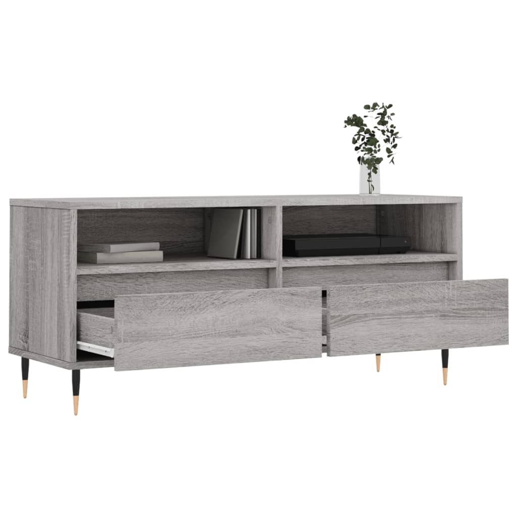 Tv Skříňka Šedá Sonoma 100 X 34,5 X 44,5 Cm Kompozitní Dřevo