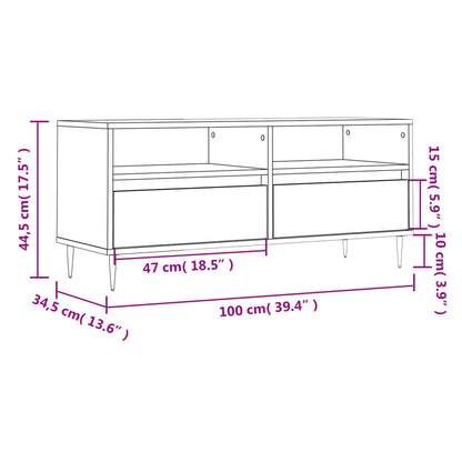 Tv Skříňka Šedá Sonoma 100 X 34,5 X 44,5 Cm Kompozitní Dřevo