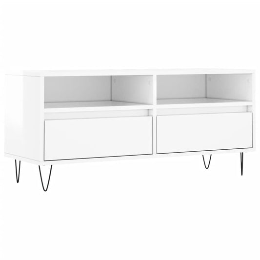 Tv Skříňka Bílá Vysoký Lesk 100X34,5X44,5 Cm Kompozitní Dřevo