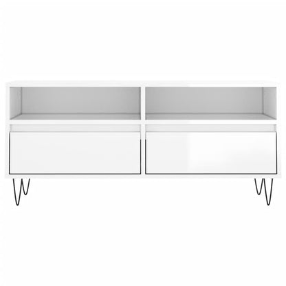 Tv Skříňka Bílá Vysoký Lesk 100X34,5X44,5 Cm Kompozitní Dřevo