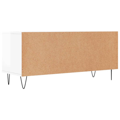 Tv Skříňka Bílá Vysoký Lesk 100X34,5X44,5 Cm Kompozitní Dřevo