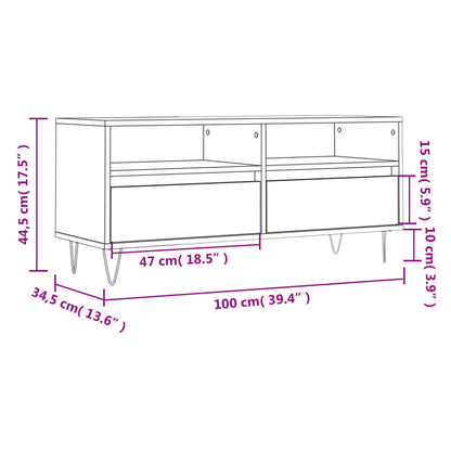 Tv Skříňka Bílá Vysoký Lesk 100X34,5X44,5 Cm Kompozitní Dřevo