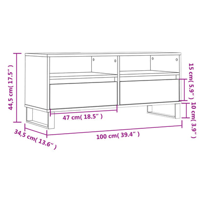 Tv Skříňka Bílá Vysoký Lesk 100X34,5X44,5 Cm Kompozitní Dřevo