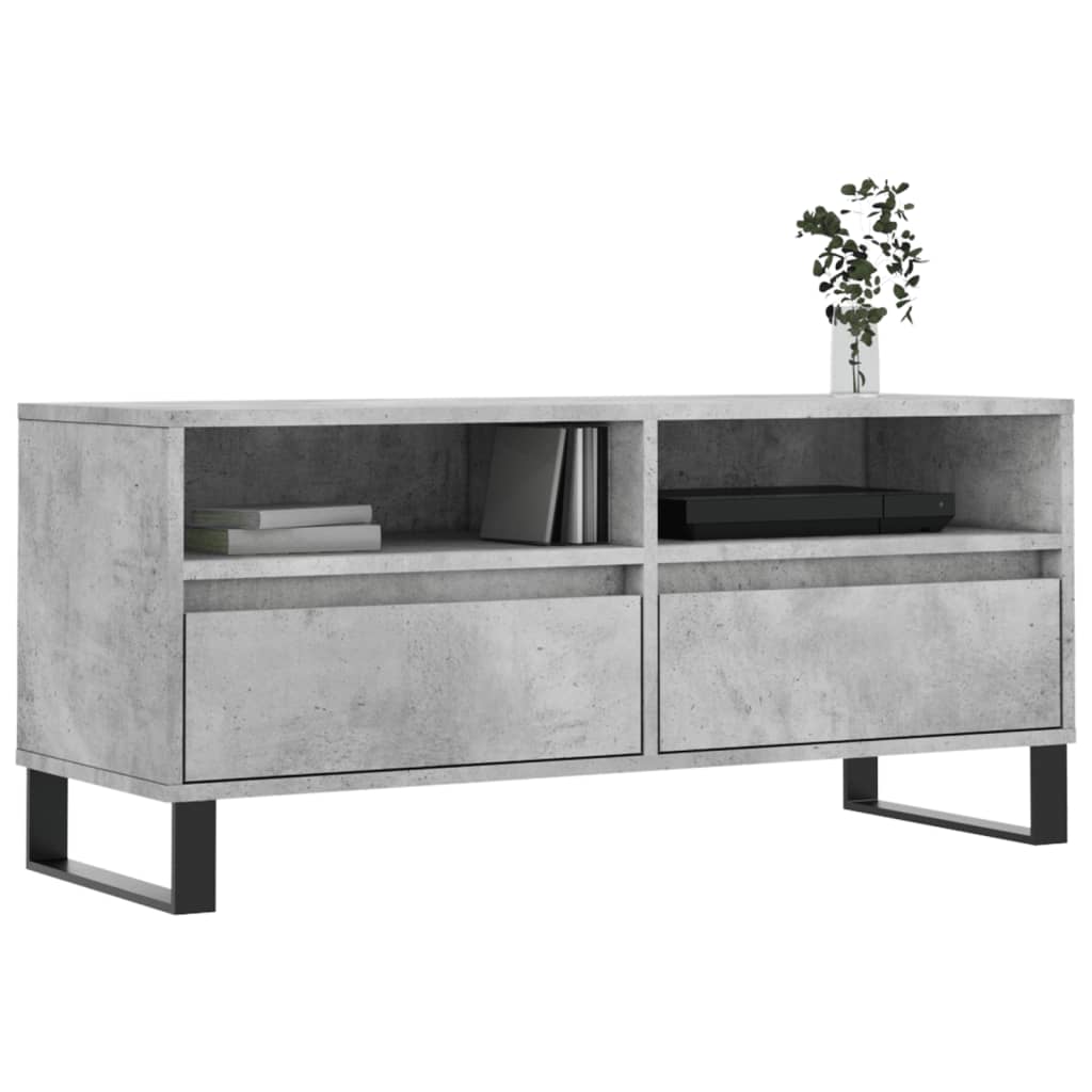 Tv Skříňka Betonově Šedá 100 X 34,5 X 44,5 Cm Kompozitní Dřevo
