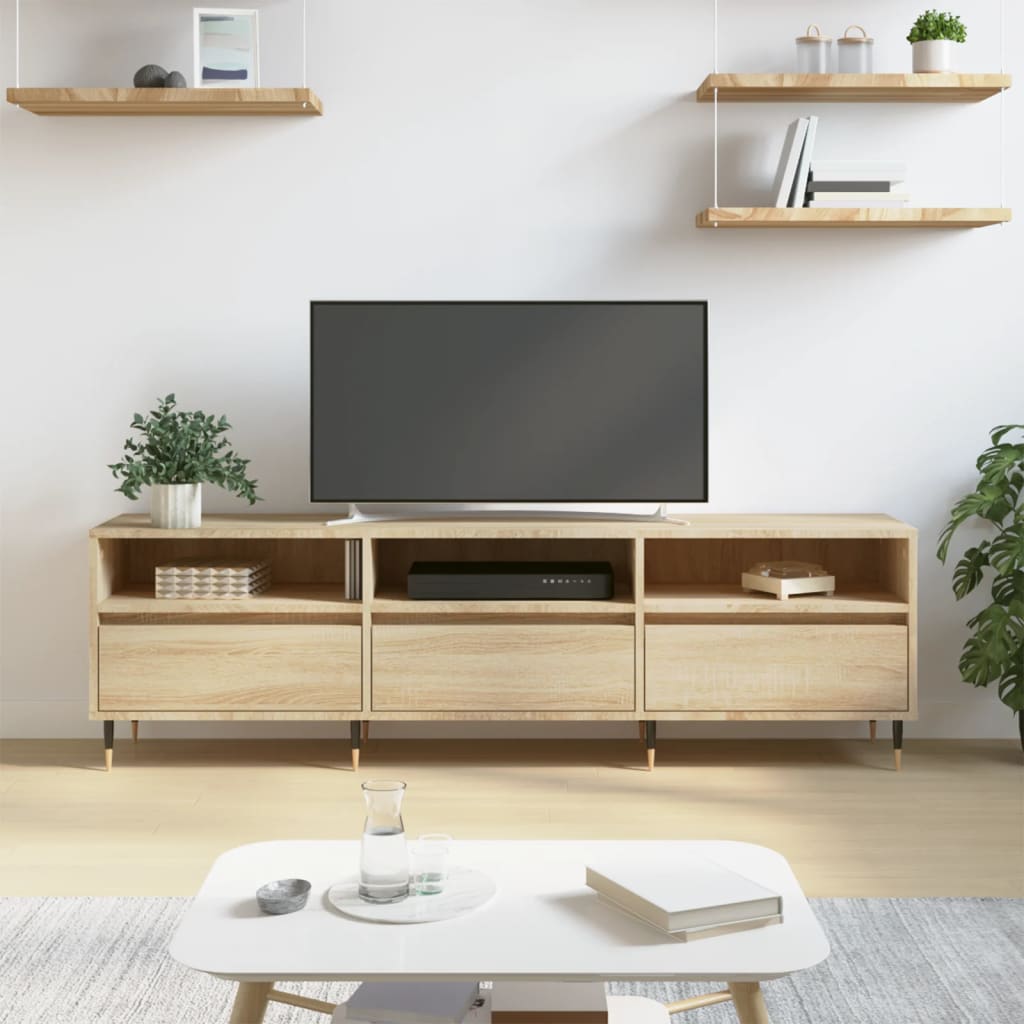 Tv Skříňka Šedá Sonoma 150 X 30 X 44,5 Cm Kompozitní Dřevo