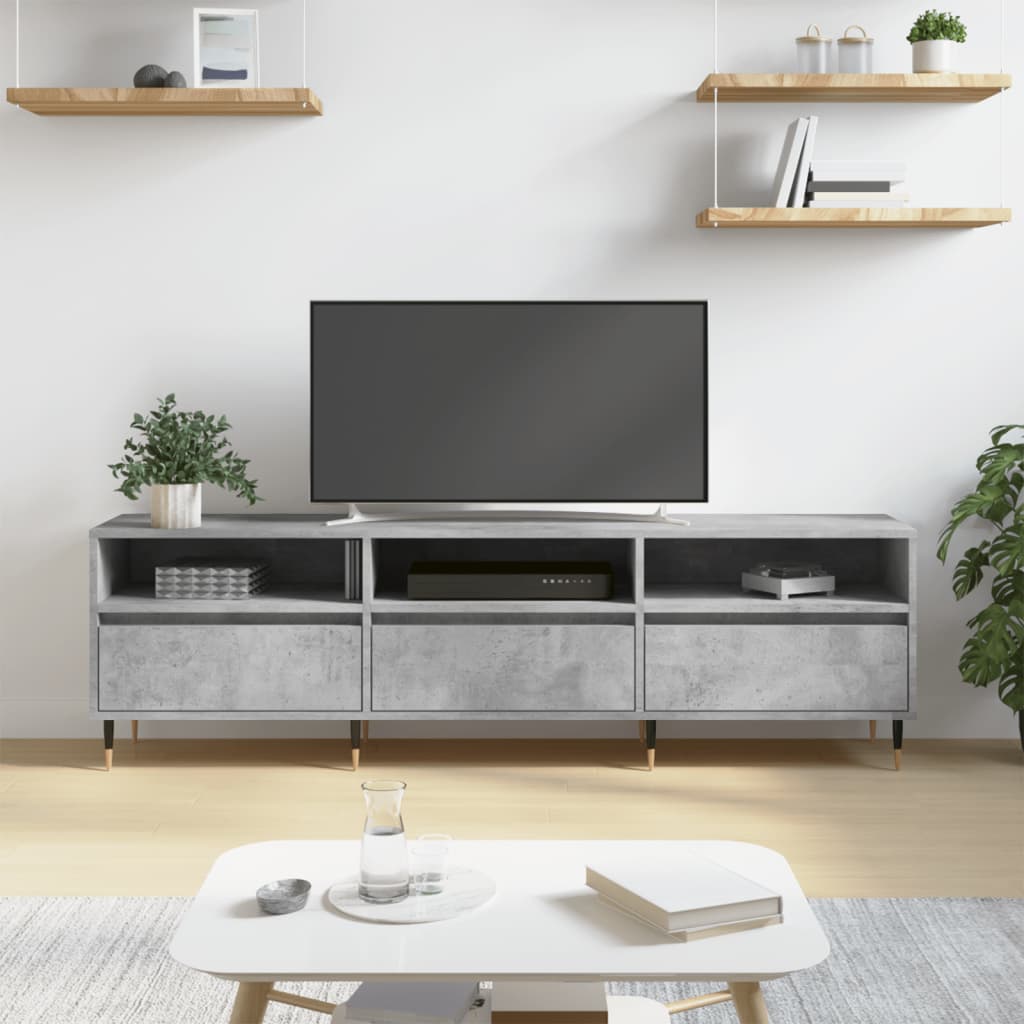 Tv Skříňka Šedá Sonoma 150 X 30 X 44,5 Cm Kompozitní Dřevo