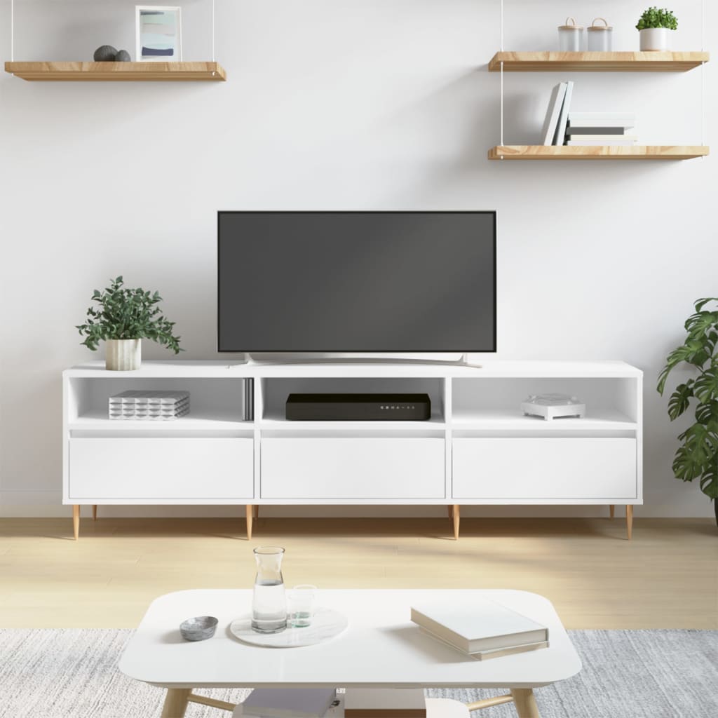 Tv Skříňka Bílá 150 X 30 X 44,5 Cm Kompozitní Dřevo