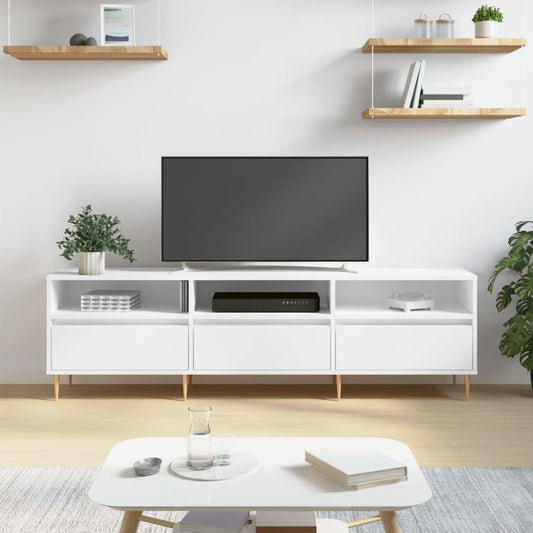 Tv Skříňka Bílá 150 X 30 X 44,5 Cm Kompozitní Dřevo