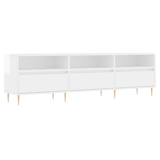 Tv Skříňka Bílá Vysoký Lesk 150 X 30 X 44,5 Cm Kompozitní Dřevo
