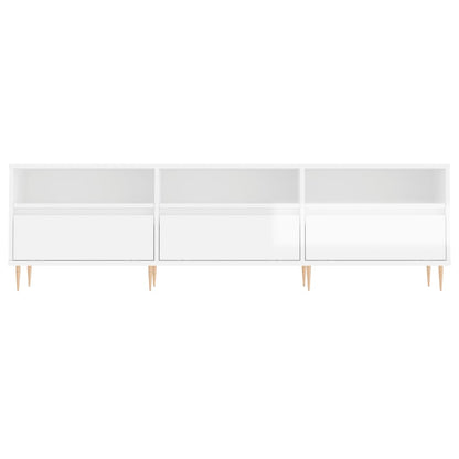 Tv Skříňka Bílá Vysoký Lesk 150 X 30 X 44,5 Cm Kompozitní Dřevo