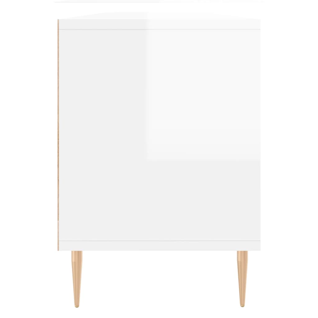 Tv Skříňka Bílá Vysoký Lesk 150 X 30 X 44,5 Cm Kompozitní Dřevo