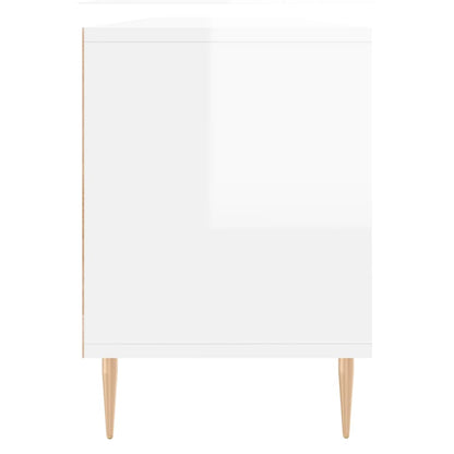 Tv Skříňka Bílá Vysoký Lesk 150 X 30 X 44,5 Cm Kompozitní Dřevo