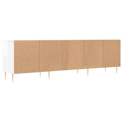 Tv Skříňka Bílá Vysoký Lesk 150 X 30 X 44,5 Cm Kompozitní Dřevo