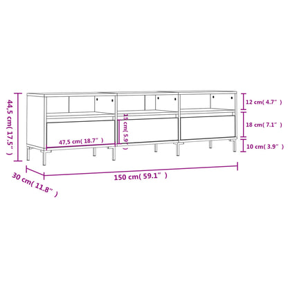 Tv Skříňka Betonově Šedá 150 X 30 X 44,5 Cm Kompozitní Dřevo