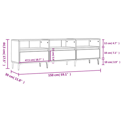 Tv Skříňka 150 X 30 X 44,5 Cm Kompozitní Dřevo