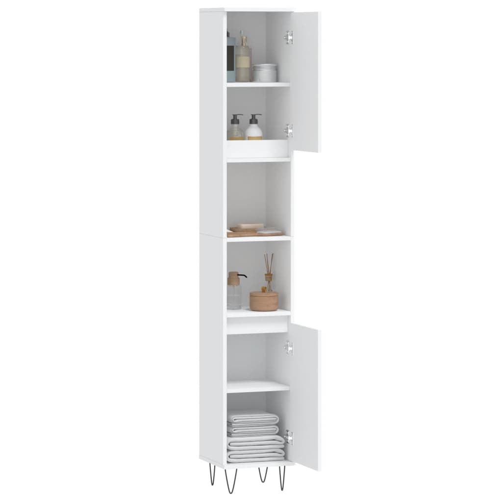 Koupelnová Skříňka 30 X 30 X 190 Cm Kompozitní Dřevo