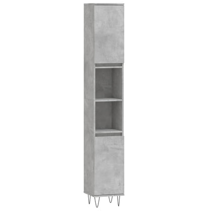 Koupelnová Skříňka Betonově Šedá 30X30X190 Cm Kompozitní Dřevo