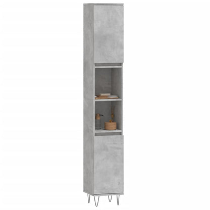 Koupelnová Skříňka Betonově Šedá 30X30X190 Cm Kompozitní Dřevo
