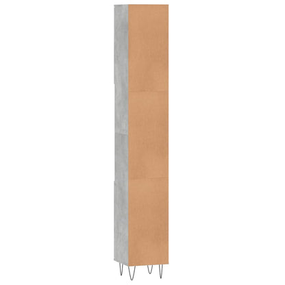 Koupelnová Skříňka Betonově Šedá 30X30X190 Cm Kompozitní Dřevo