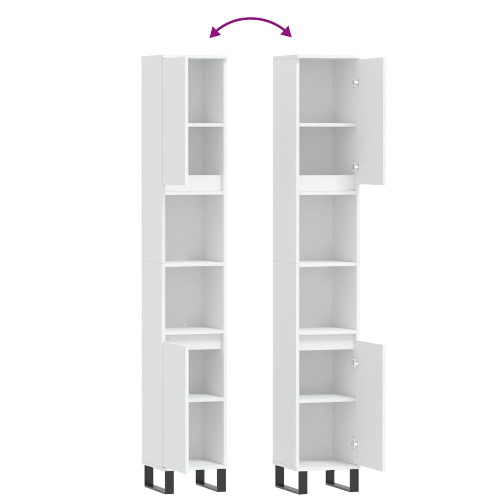 Koupelnová Skříňka 30 X 30 X 190 Cm Kompozitní Dřevo