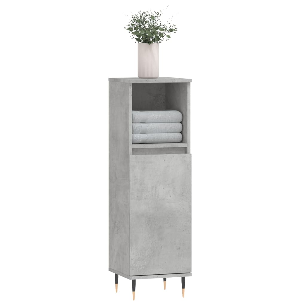 Koupelnová Skříňka Betonově Šedá 30X30X100 Cm Kompozitní Dřevo