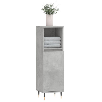 Koupelnová Skříňka Betonově Šedá 30X30X100 Cm Kompozitní Dřevo