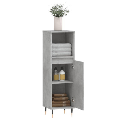 Koupelnová Skříňka Betonově Šedá 30X30X100 Cm Kompozitní Dřevo