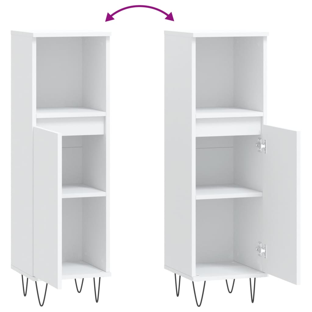 Koupelnová Skříňka 30 X 30 X 100 Cm Kompozitní Dřevo