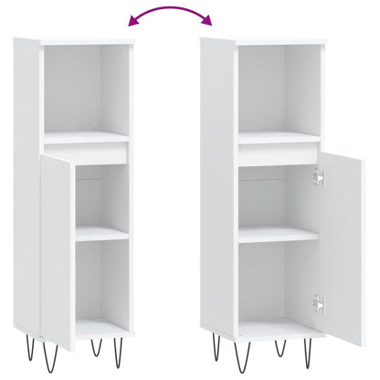 Koupelnová Skříňka 30 X 30 X 100 Cm Kompozitní Dřevo