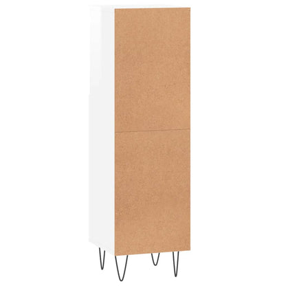 Koupelnová Skříňka Lesklá Bílá 30X30X100 Cm Kompozitní Dřevo