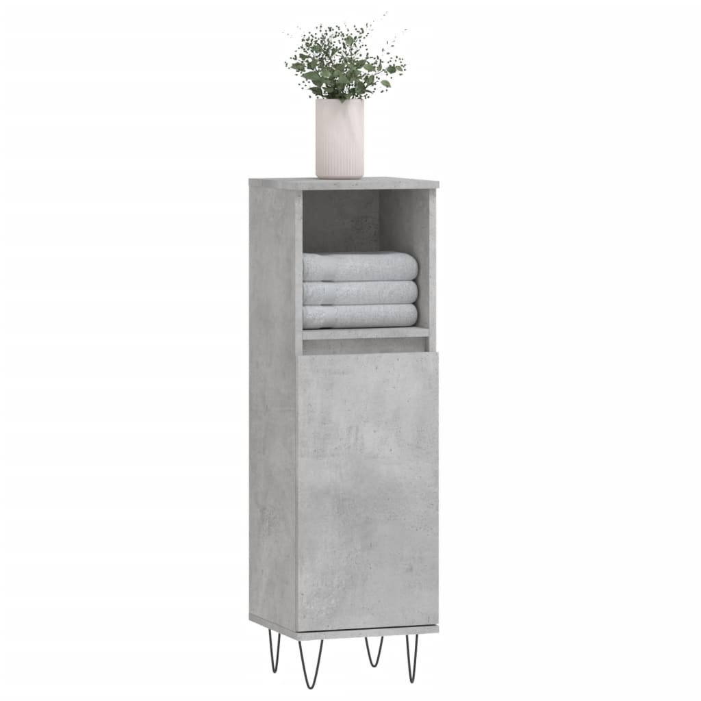 Koupelnová Skříňka Betonově Šedá 30X30X100 Cm Kompozitní Dřevo