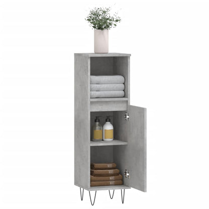 Koupelnová Skříňka Betonově Šedá 30X30X100 Cm Kompozitní Dřevo