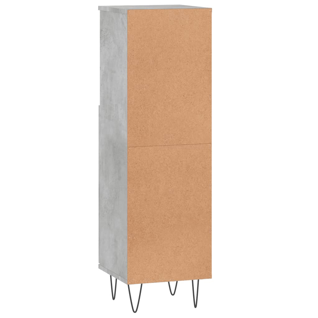 Koupelnová Skříňka Betonově Šedá 30X30X100 Cm Kompozitní Dřevo