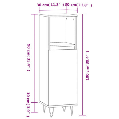 Koupelnová Skříňka 30X30X100 Cm Kompozitní Dřevo