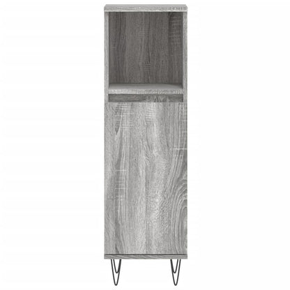Koupelnová Skříňka Šedá Sonoma 30X30X100 Cm Kompozitní Dřevo