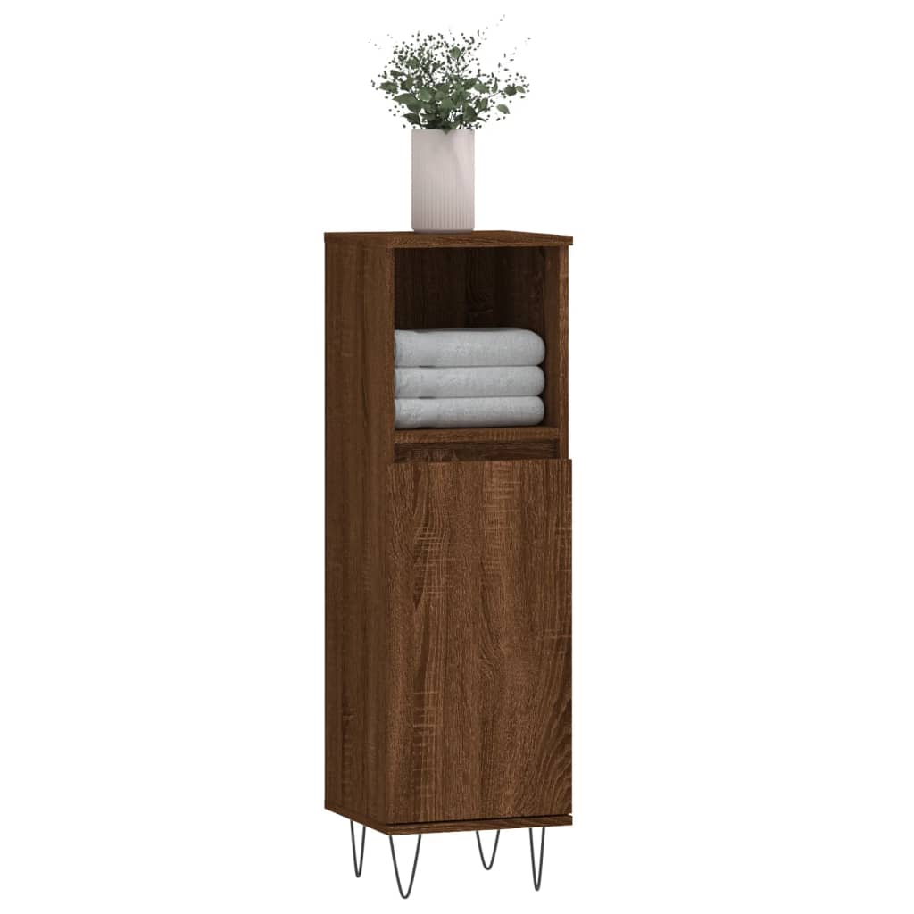 Koupelnová Skříňka 30 X 30 X 100 Cm Kompozitní Dřevo