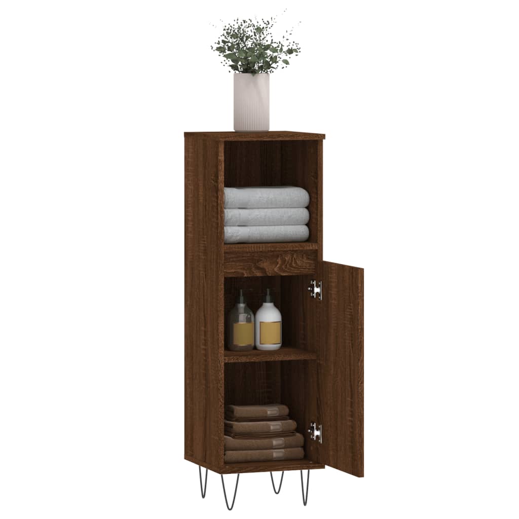 Koupelnová Skříňka 30 X 30 X 100 Cm Kompozitní Dřevo