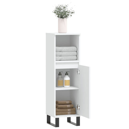 Koupelnová Skříňka Bílá 30 X 30 X 100 Cm Kompozitní Dřevo