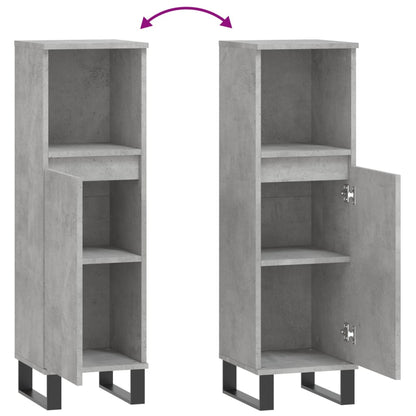 Koupelnová Skříňka Betonově Šedá 30X30X100 Cm Kompozitní Dřevo