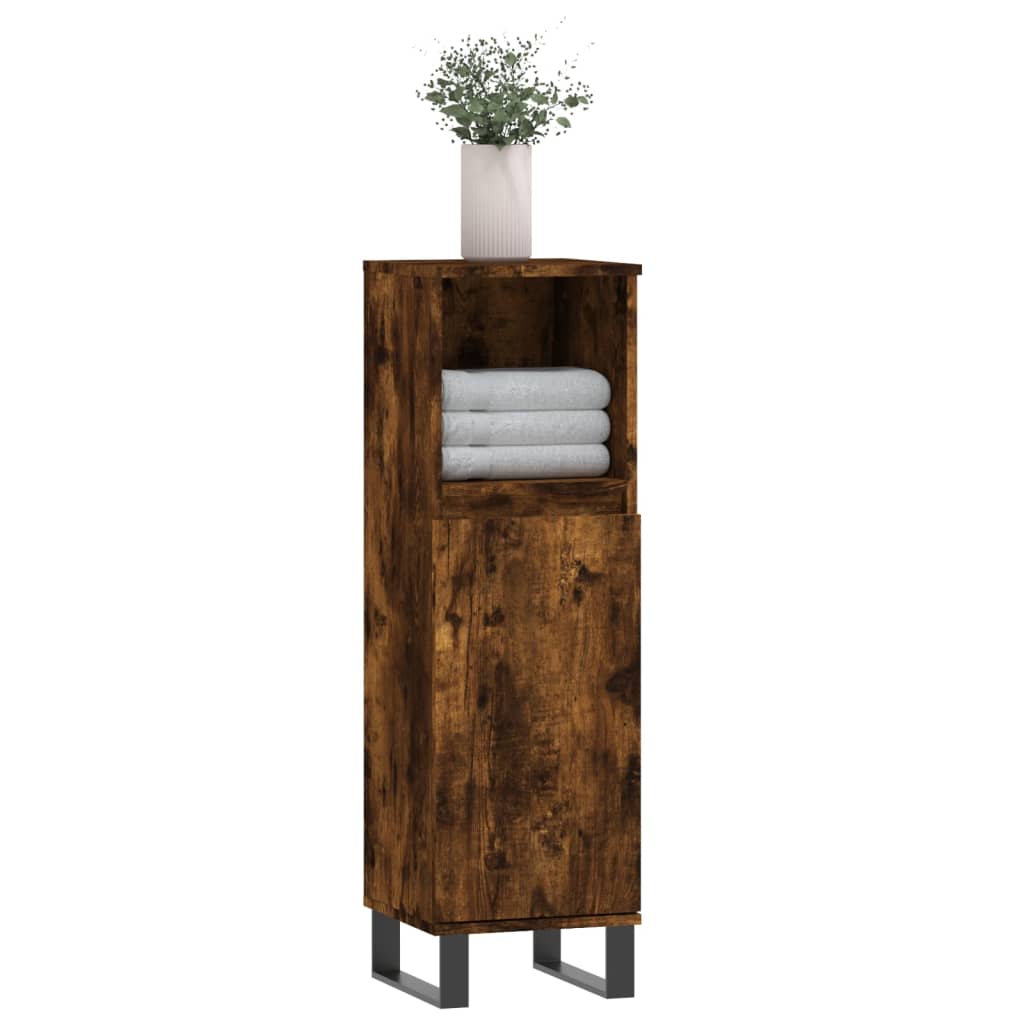 Koupelnová Skříňka Kouřový Dub 30X30X100 Cm Kompozitní Dřevo