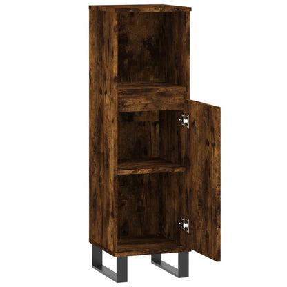 Koupelnová Skříňka Kouřový Dub 30X30X100 Cm Kompozitní Dřevo