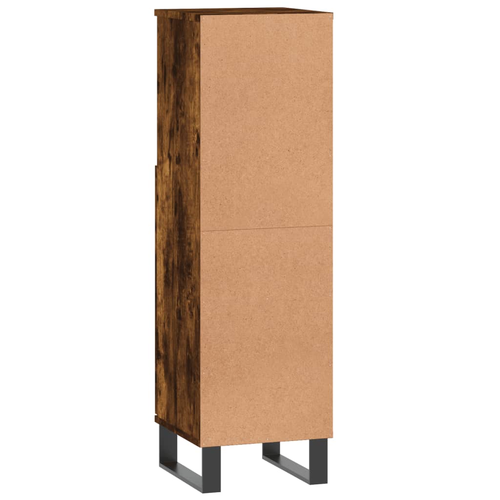 Koupelnová Skříňka Kouřový Dub 30X30X100 Cm Kompozitní Dřevo