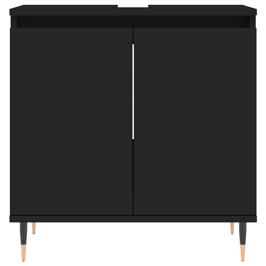 Koupelnová Skříňka Černá 58 X 33 X 60 Cm Kompozitní Dřevo