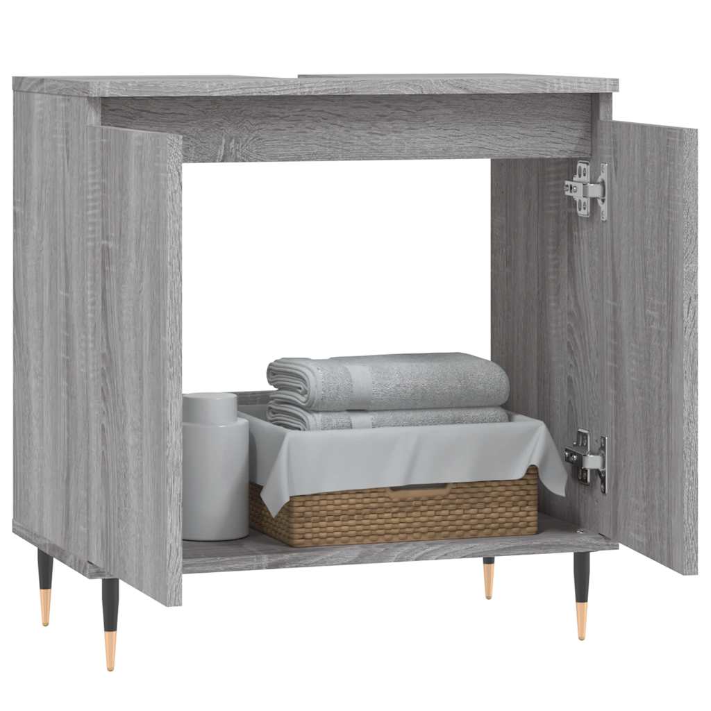 Koupelnová Skříňka Šedá Sonoma 58X33X60 Cm Kompozitní Dřevo
