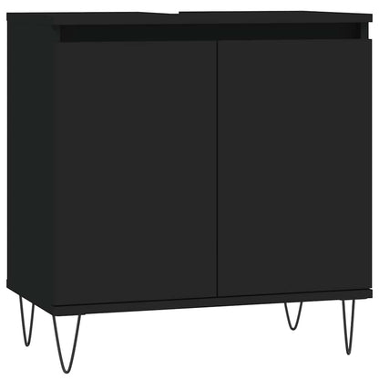 Koupelnová Skříňka Černá 58 X 33 X 60 Cm Kompozitní Dřevo