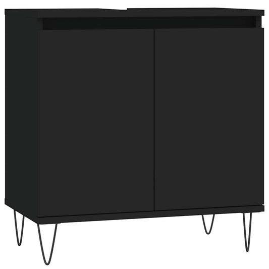 Koupelnová Skříňka Černá 58 X 33 X 60 Cm Kompozitní Dřevo