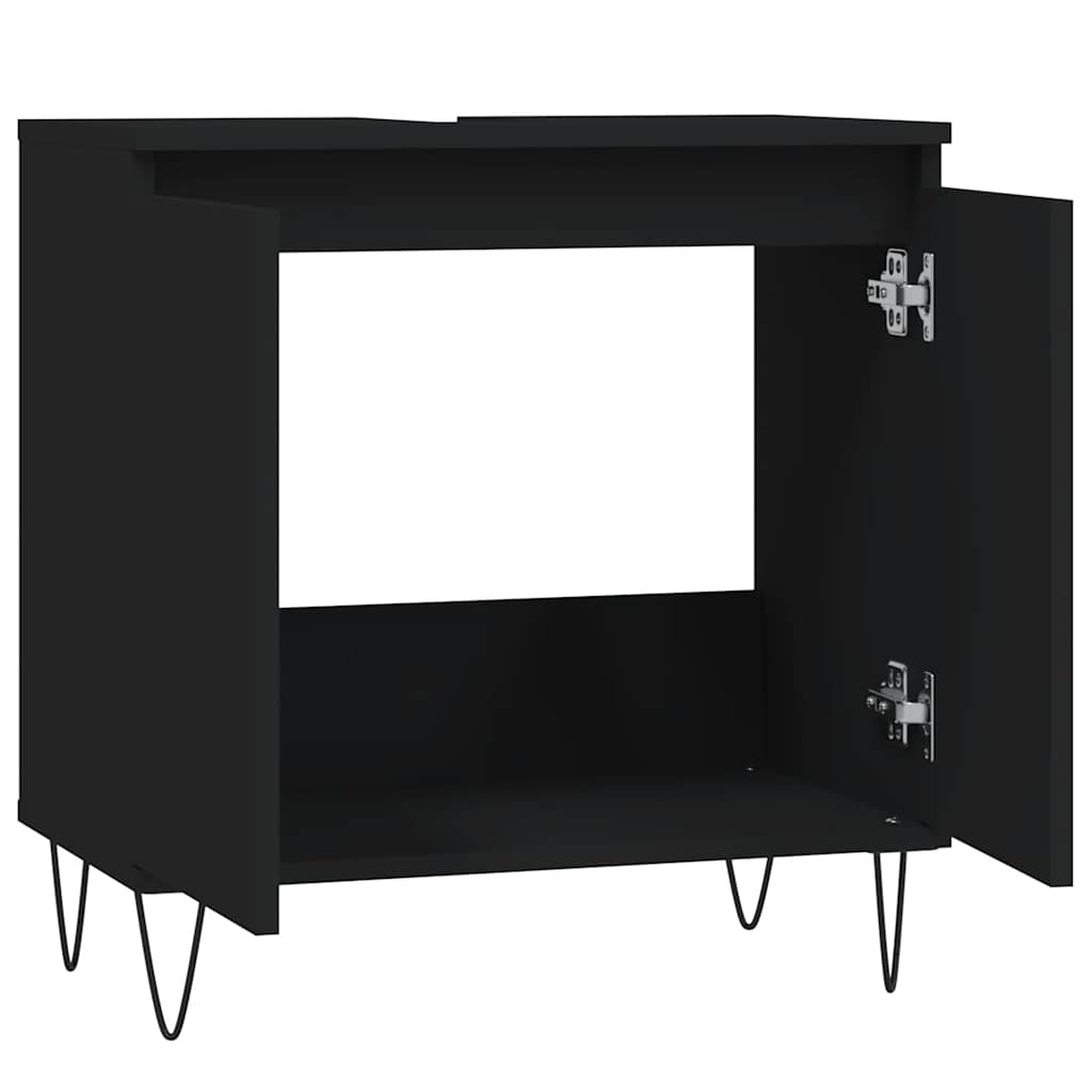 Koupelnová Skříňka Černá 58 X 33 X 60 Cm Kompozitní Dřevo