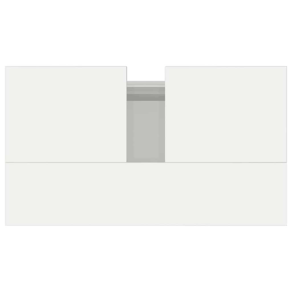 Koupelnová Skříňka Lesklá Bílá 58 X 33 X 60 Cm Kompozitní Dřevo